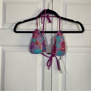 Sofia by ViX floral print rippled trim‎ bikini top MEDIUM